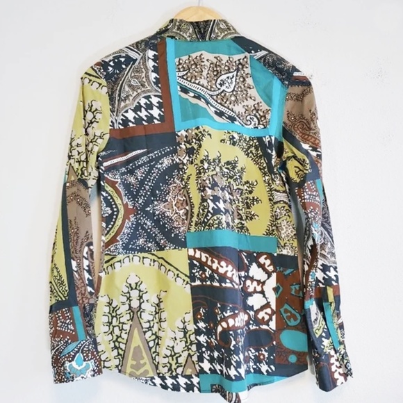 Etro | Made in Italy Patchwork Print Button Front Blouse, Sz 6 ♥ Like new! - Picture 8 of 11